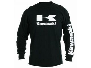 Kawasaki Stacked Logo Long Sleeve Shirt Green Mens XXL