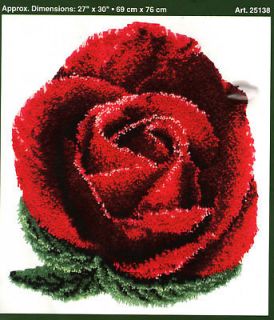   COATS ROSE FLOWER LATCH HOOK RUG (PATTERN ONLY) NO YARN OR CANVAS
