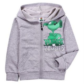 New Baby Boys Girls Plants vs. Zombies Zipper Hoodies Sweatshirts 2 3 