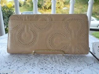   COACH Lovely ACCORDION ZIP AROUND WALLET Perforated Leather Organizer