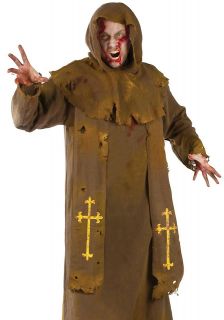 Adult Mens Undead Zombie Monk Priest Halloween Costume