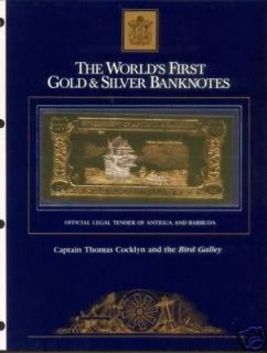 23kt Gold $100 Antigua Note   THOMAS COCKLYN   RARE