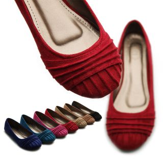 ollio Womens Ballet Flats Loafers Faux Suede Muliti Colored Comfort 