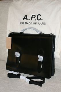 APC Messenger Leather Satchel Bag Black   New With Tags  ref Mulberry