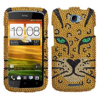 Jungle Jaguar Premium Diamante Phone Snap on Hard Case For HTC One S