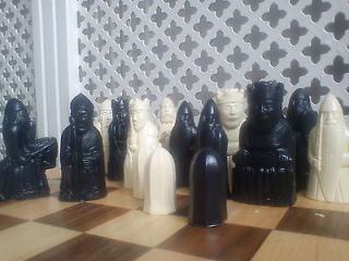   full Large isle of lewis chessmen chess set pieces vintage king 3.5