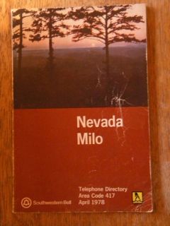 1978 NEVADA MO MISSOURI PHONE BOOK VINTAGE TELEPHONE DIRECTORY MILO 