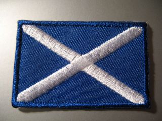   Scottish Flag   Small Iron On Patch   Saint Andrews Cross 3 x 4.5cm