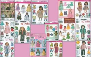 Simplicity American Girl 18 Doll Clothes Sew Pattern