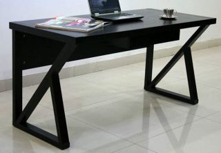   Modern Dark Espresso Brown Home Office Desk Furniture 59 Long
