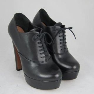 New Azzedine Alaia Real Leather Heels Boots Lace Up Size 8 / 38 $1200 