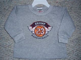 MAC HENRY 12 Month Shirt Baby Boys Gray Basketball Sweatshirt NWT