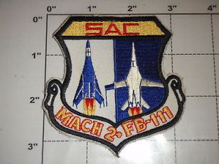 USAF Air Force Mach 2 FB 111 SAC Aircraft Aviation Military Patch