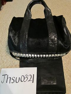 Alexander Wang Rocco Duffle Bag Black Leather with Pony Hair