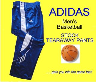 Mens ADIDAS Blue STOCK TEARAWAY Basketball PANTS 2XL