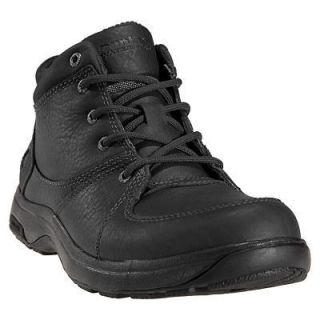 DUNHAM Mens Addison WATERPROOF Work Boots Black Milled Leather 8006BK