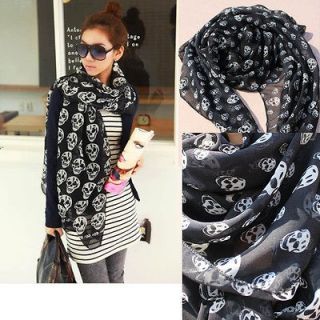 Fashion Women/girls beautiful skull scarf wrap shawl FREE SHIPPING