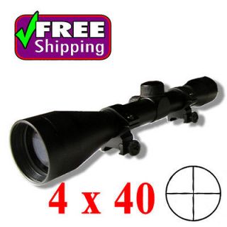 New Black 4X40 Crosshair Sniper Tactical Hunting Rifle Scope w/ Ring 