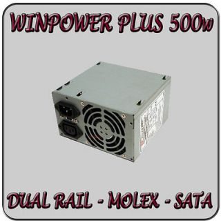   SILENT WINPOWER PLUS 500W PSU ATX   MOLEX  SATA   PCI   PFC & 80mm FAN