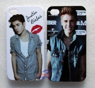 2PCS NEW Justin Bieber Hard Back Case Cover for iphone 4 4S 4G White 
