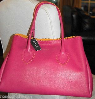 new Furla Zama Futura Rosada Leather Shopper pink satchel hand Bag 