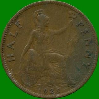 1928 1943 1944 1944 & 1945 Great Britain 1/2 Pennies ( NO TAX  )