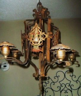   Victorian Art Nouveau Lamp Deco Arts Crafts Chandelier light cast iron