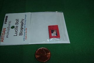 Dollhouse Miniatures Lucille Ball Biography Book w. Printed Text 112 