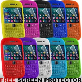 KEYPAD SILICONE SKIN CASE COVER & SCREEN PROTECTOR FITS BLACKBERRY 