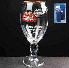 STELLA ARTOIS CHALICE PINT GLASS ENGRAVED PERSONALISED   SPECIAL OFFER 