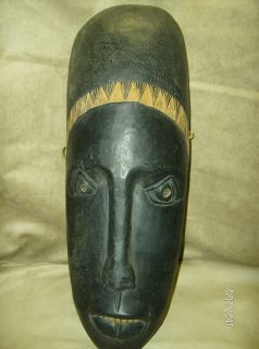 Solid Hand Carved Wood Nigerian African Mask African Art LARGE HEAVY