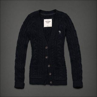 Abercrombie & Fitch Women Navy Blue Cardigan Sweater Ashton XS NWT