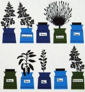   50s print vtg design fabric Herb Garden Astrid Sampe DIY cushion