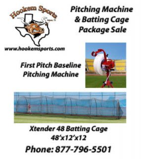 Combo Pitching Machine & Xtender 48x12x12 Batting Cage