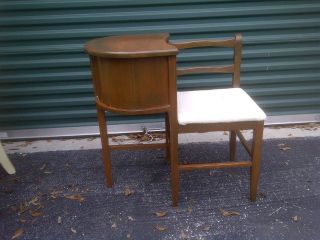 Antique Rare Mid Century Telephone Table & Chair   FREE LOCAL PICKUP