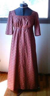 Regency Jane Austen War of 1812 Custom Cotton Gown