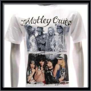 Sz L Motley Crue T shirt Tommy Lee Rock Music Band Tour White