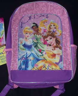   Princess Backpack Rapunzel Aurora Cinderella Belle Tiana 16 x 12