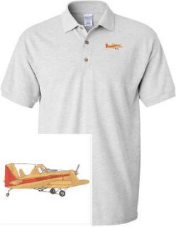 CROP DUSTER AIRCRAFT SHIRT SPORTS GOLF EMBROIDERED EMBROIDERY POLO 