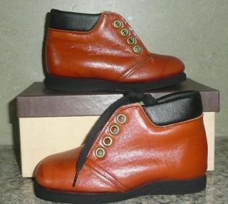 ORIG VTG BOYS LEATHER INSULATED ANKLE BOOT SHOES NEW OLD #4479 SZ 5 1 