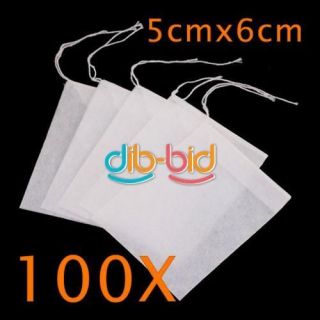 100 x Empty String Heat Seal Filter Paper Tea Bag 5X6CM