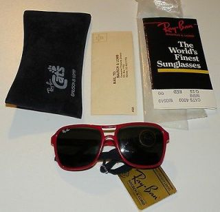 Ray Ban B&L CATS MINI 4000 NOS RED SMALL Sunglasses Vintage 80s G15 