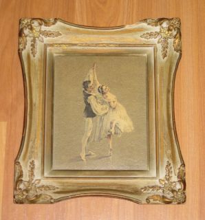 Old VTG Rapture Ballet Wood Framed Print Cecil Golding Dancers 