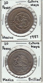 Banco de Mexico: $ 20 Pesos Cultura Maya 1981 Visit My  Store For 