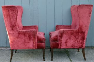 Vintage wing back chairs mid century modern funky retro fireside 