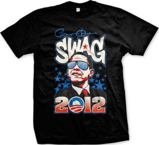 Barack Obama Swag 2012 Mens T shirt Democrat President Cartoon Vote 