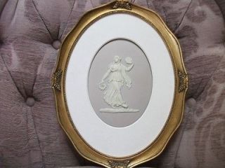 Wedgwood lilac jasper dip framed large plaque dancing hour figure 
