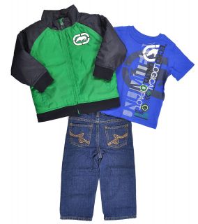   Toddler Boys Navy Blue & Green Jacket 3Pc Pant Set Size 2T 3T 4T $62
