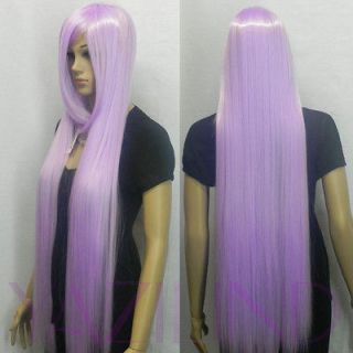   straight long light pink full synthetic bangs fringe wig cap cosplay