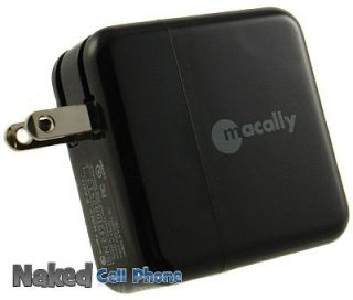 MACALLY BLACK USB WALL AC CHARGER ADAPTER UNIVERSAL FOR iPHONE 5 4S 4 